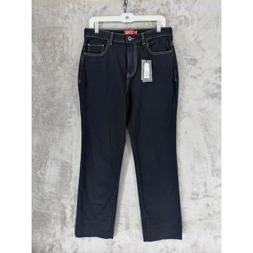 Johnny Was Sasson Sancere Straight Leg Jeans Black Contrast Stitch RD1324-9 30